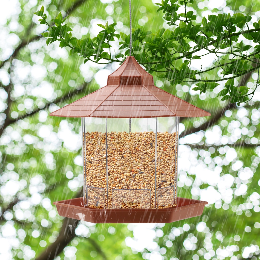 Kitchen Prep Ready Hanging Bird Feeder 500ml Pet Supplies Hummingbird Parrot Pigeon Food Container Window Outdoor Gar... - Image 5