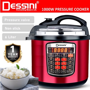 Dessini 6 / 8 Liter Electric Digital Pressure Cooker Rice Meat Periuk Tekanan Tinggi 6 Litre L warmer steamer pot Tulang