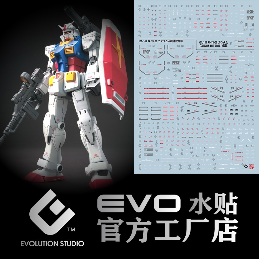 Evo Water Decal Hg Gundam The Origin Rx 78 Fluorescent Shopee Malaysia