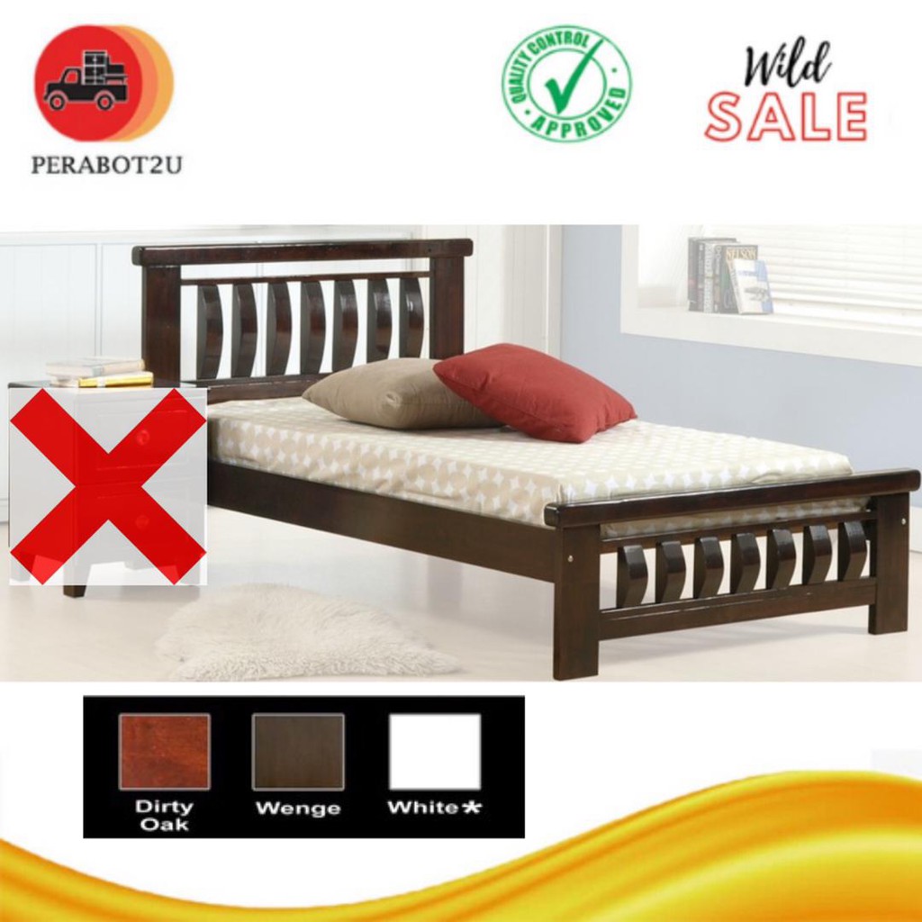 XL 3.5 super Single Wooden Bed / Solid Wood super Single Bed / Katil