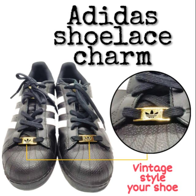 Adidas Shoelace charm////engrave logo metal lock sneaker decoration