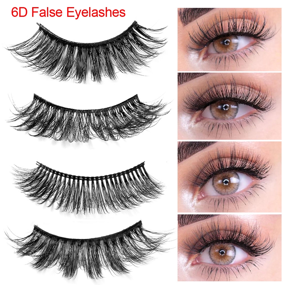 6D Makeup False Eyelashes Bulu mata palsu Handmade Human Hair Natural Cross  Thick Curl Fake Lashes Extension | Shopee Malaysia