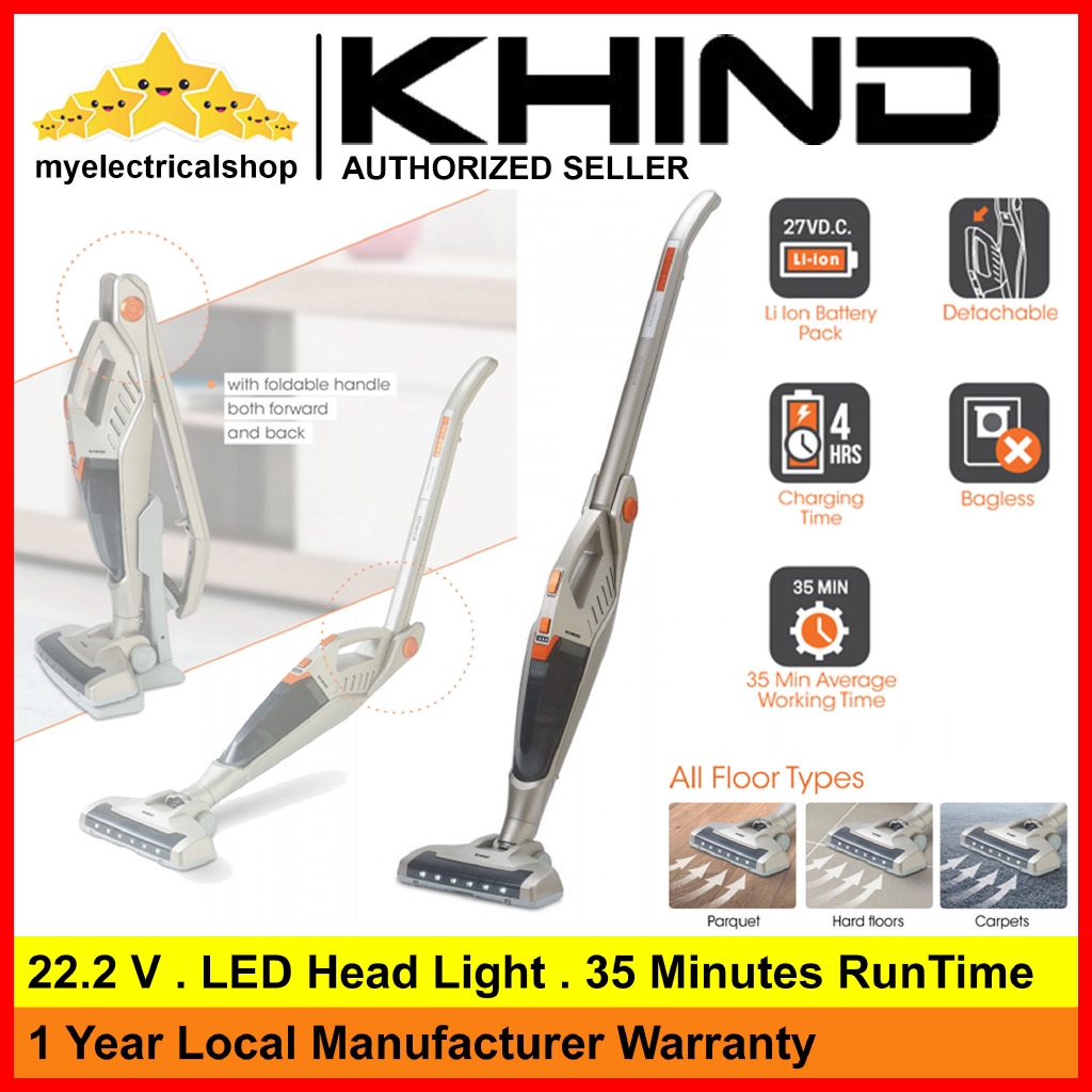 Khind 22.2V VC9000 ( 2in1 ) Upright Cordless Vacuum Cleaner Shopee Malaysia