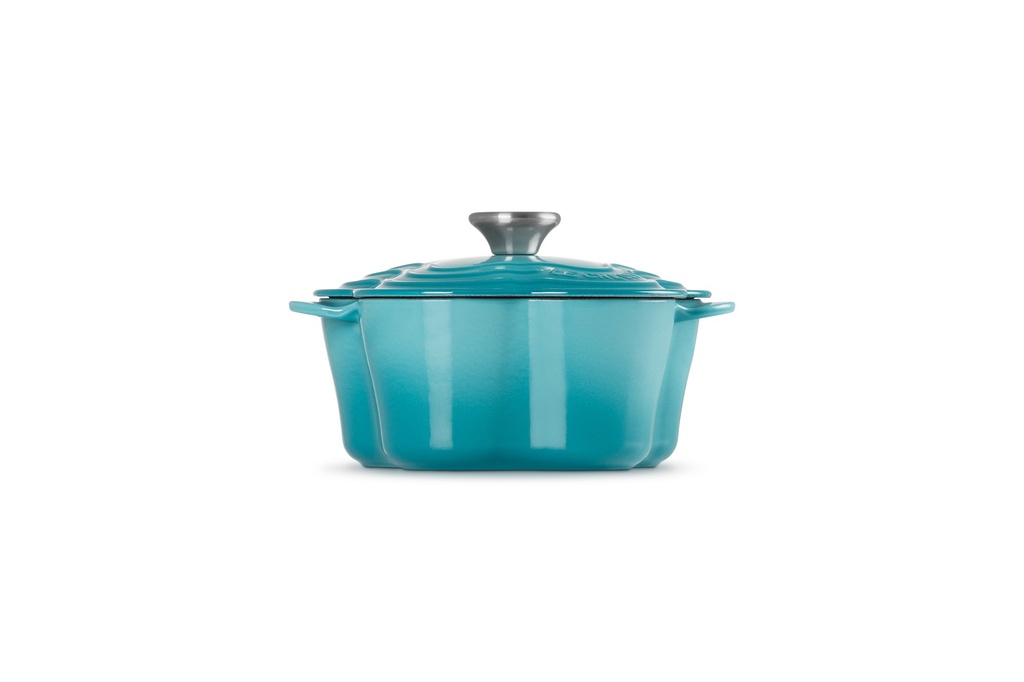 Le Creuset Flower Shaped Casserole 20cm Caribbean Blue Shopee Malaysia