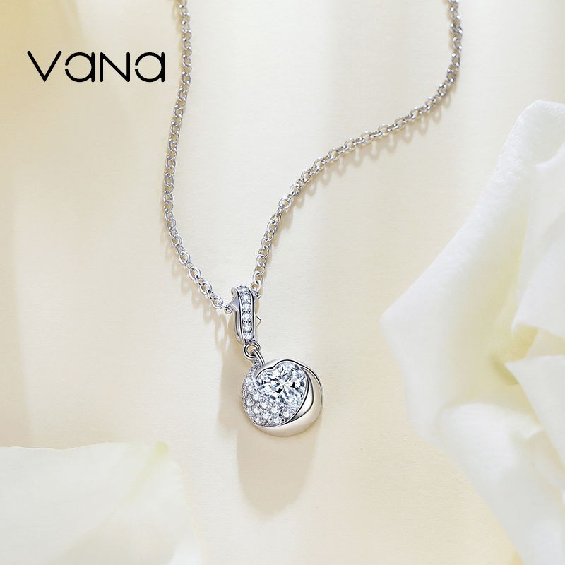 VANA rose necklace female sterling silver clavicle chain light luxury ...