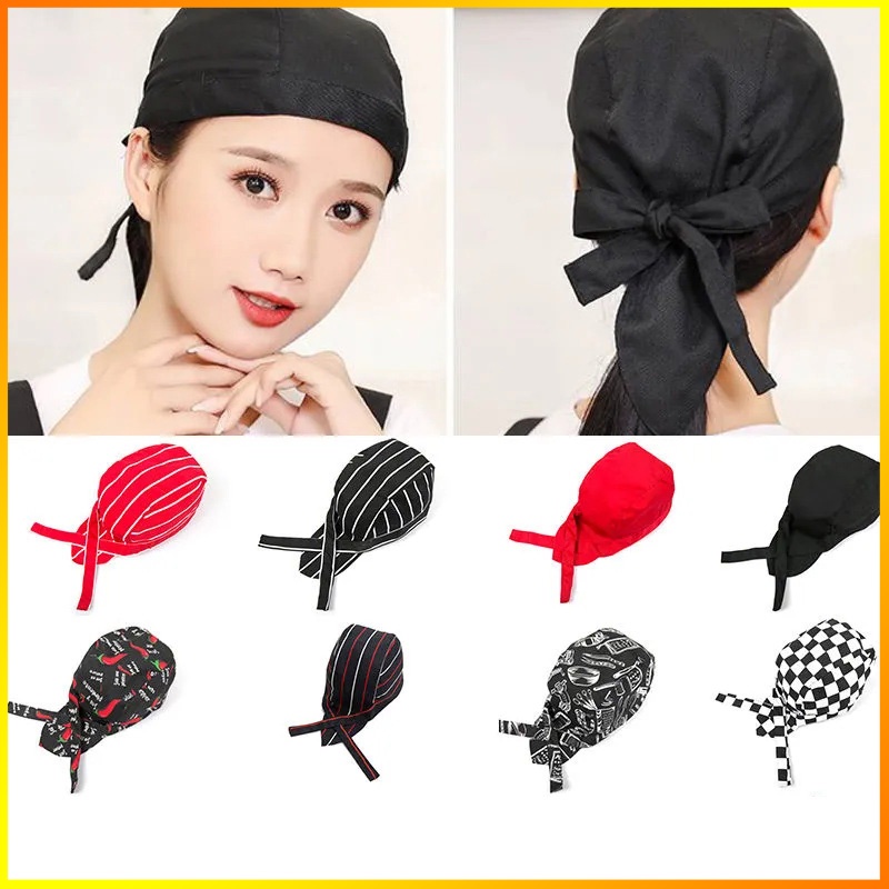 Chef hat male Pirate Hat Japanese and Korean restaurant cooking hot pot shop waiter Baotou floating headband working hat