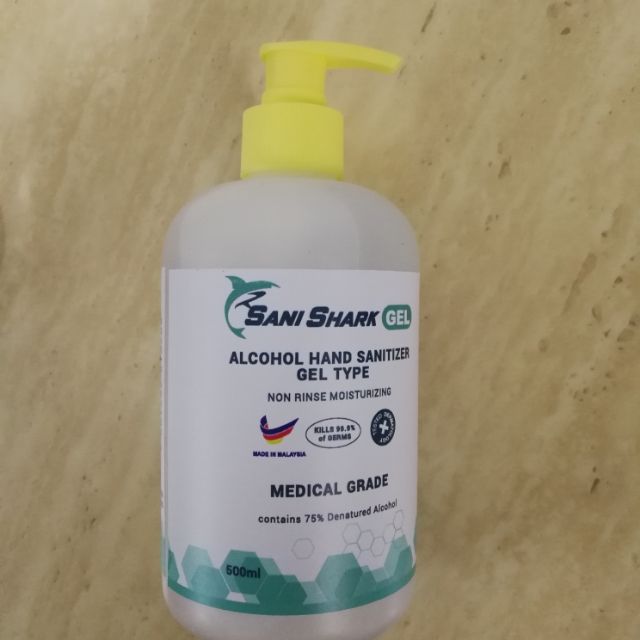 Sani Shark Alcohol Hand Sanitizer Gel Type 500ml Shopee Malaysia