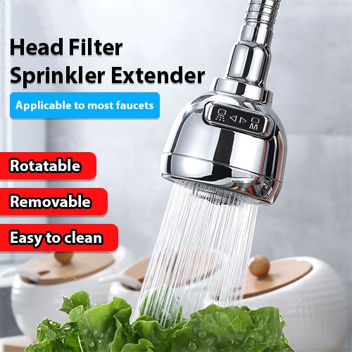 [Qiara] - Faucet Splash Head Filter Sprinkler Easy Clean Rotatable Removeable Bubbler Splash-Proof Extender