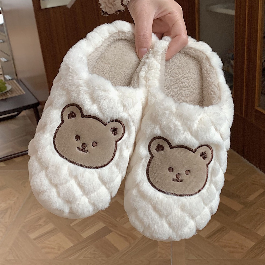 Cute Bear Fabric Indoor Slipper soft Fabric warm Anti Slippery Super Comfy House Slipper