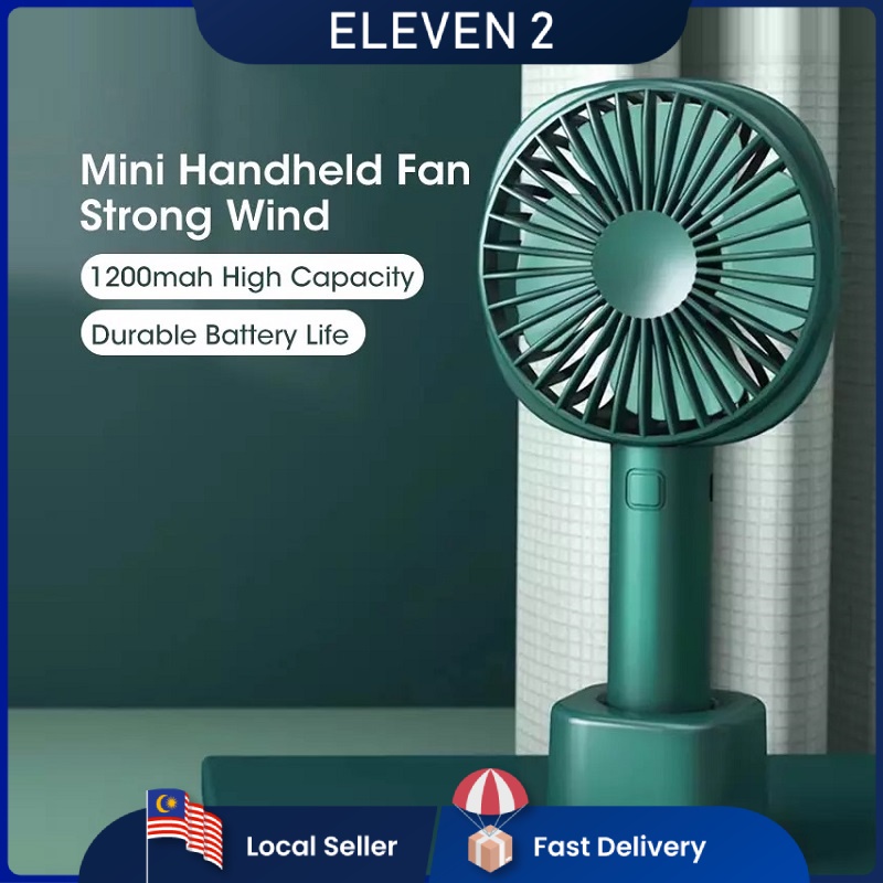 Kipas Tangan Mini Mudah Alih 3-Kelajuan Boleh Dicas Semula USB 1200mAh – Kipas Meja Kecil Penyejuk USB Mini Fan