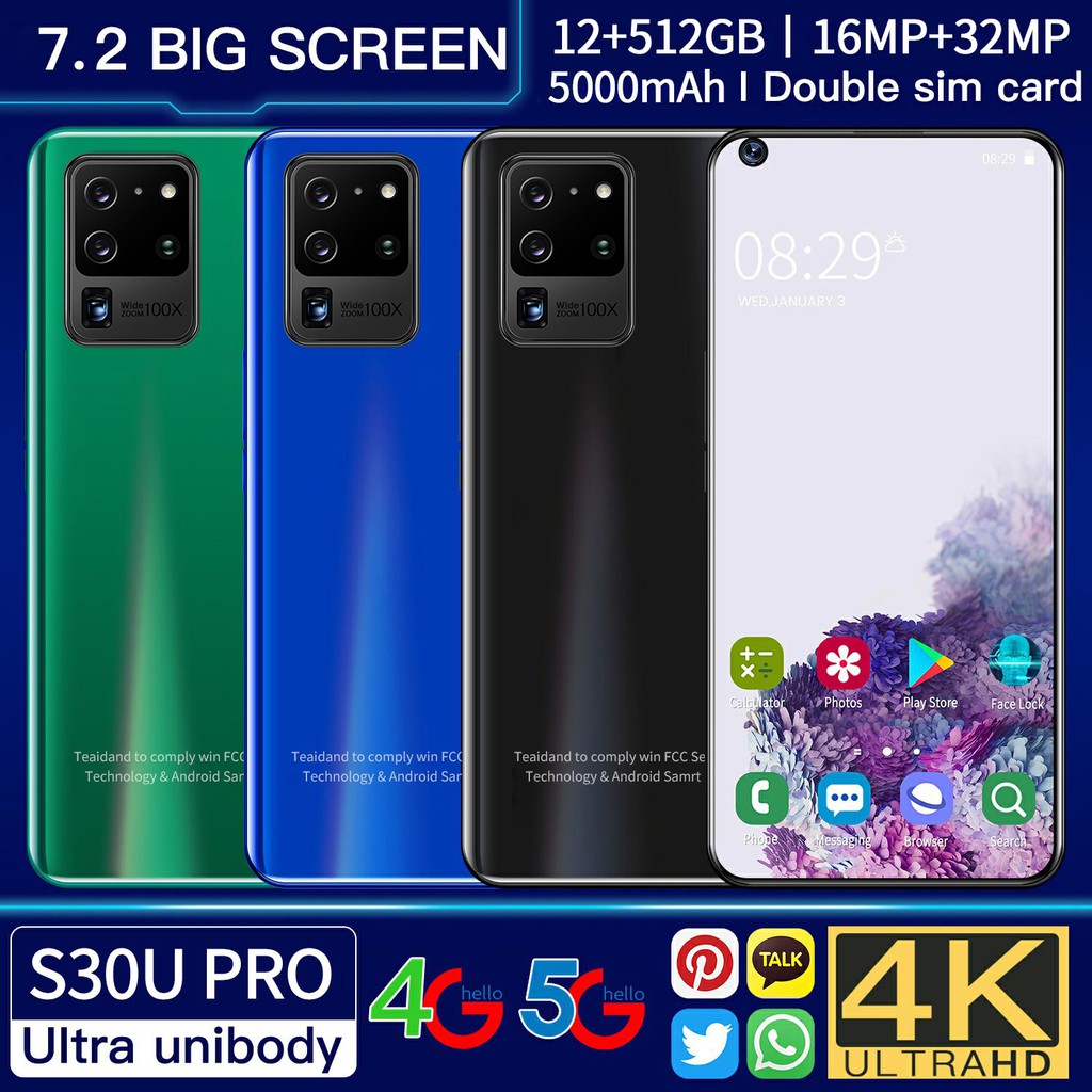 New Ready Stock Samsung S30 Ultra 12g Rom 512g Ram 7 2 Inch Face Unlock 5g Shopee Malaysia