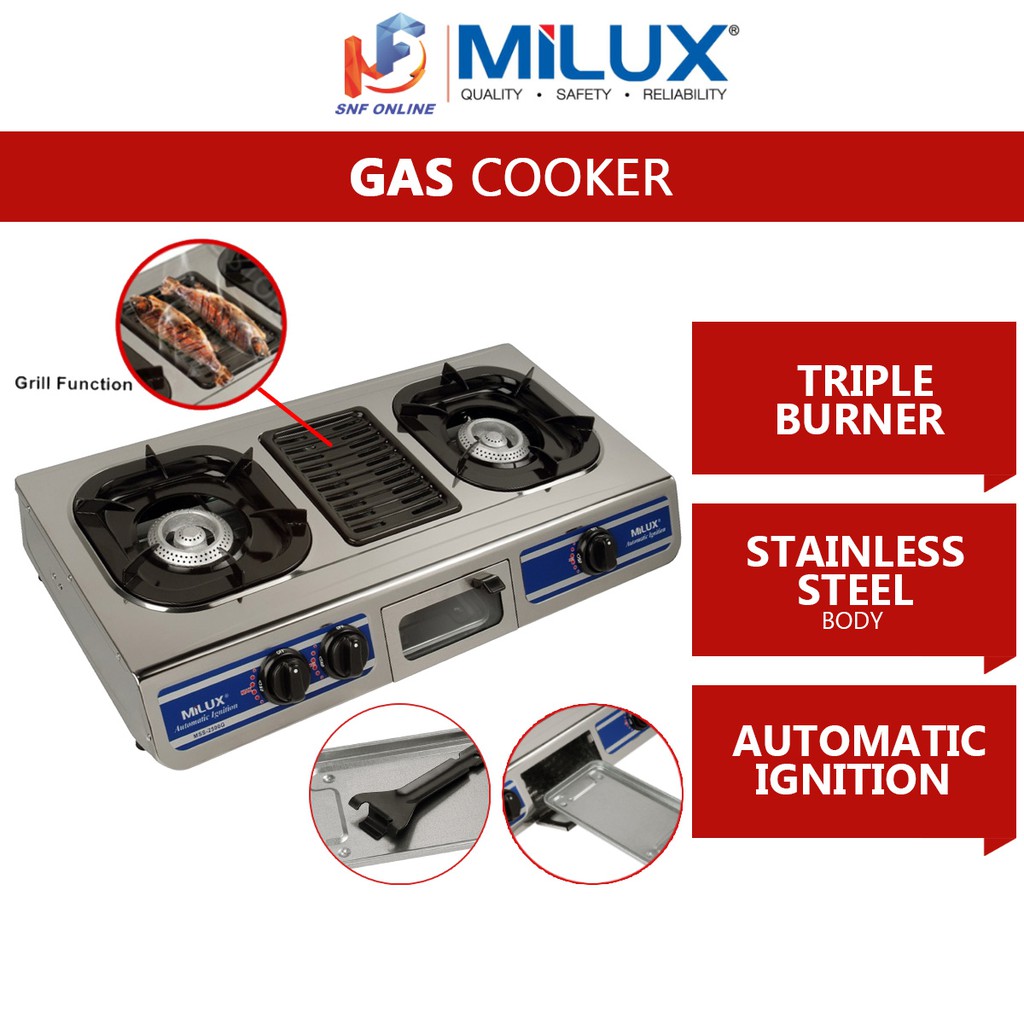 Milux Gas Cooker With Grill Plate MSS2500G MSS2500G Shopee Malaysia