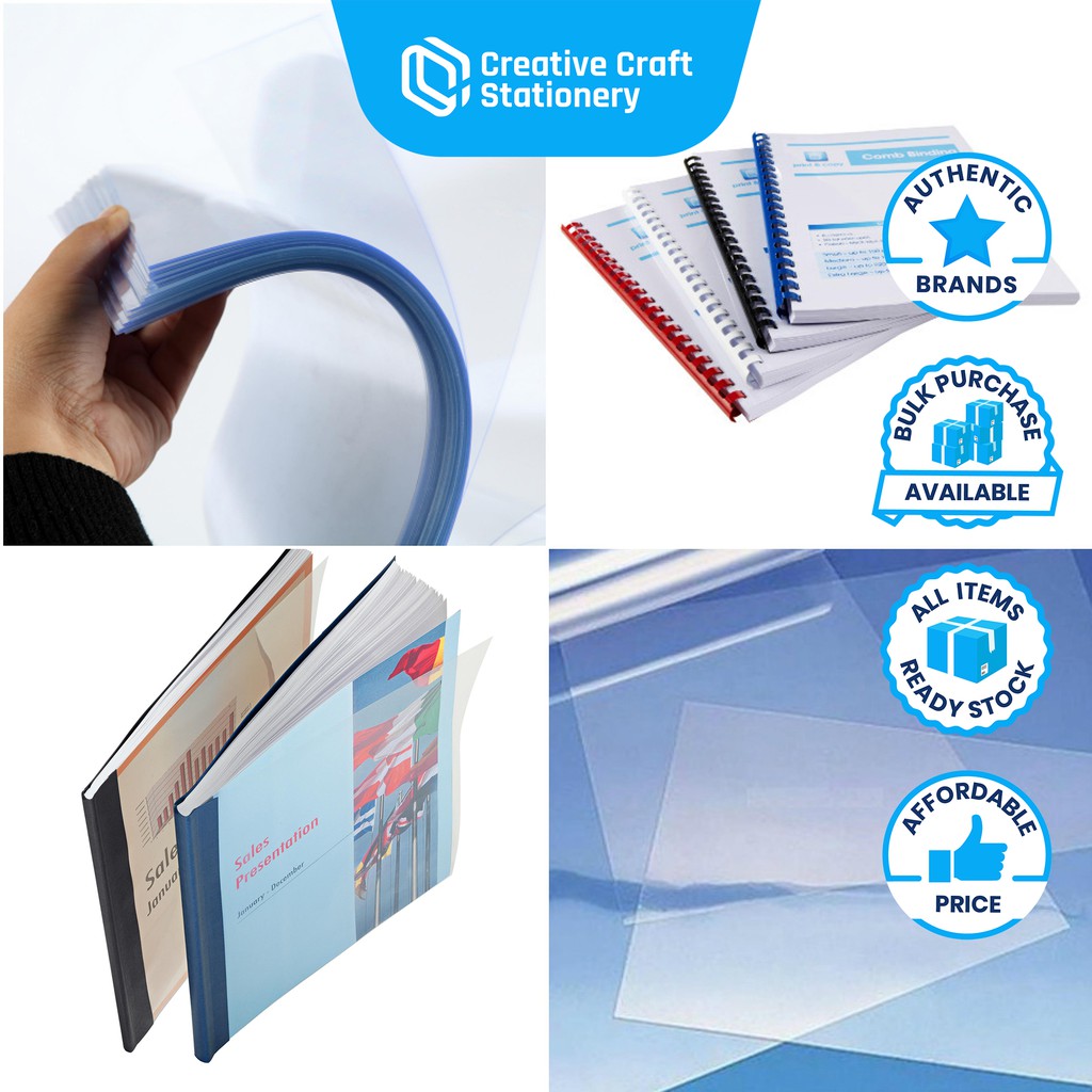 A4 Rigid Sheet 0.2mm Transparent Stationery Book Binding Binder Cover
