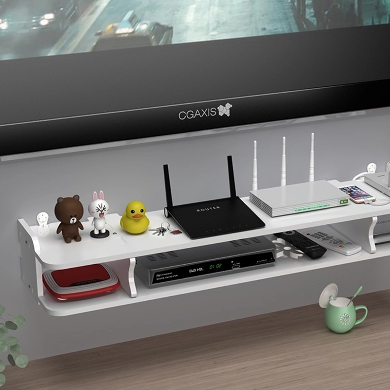 TV wall set top box rack wifi router storages living room wall hanging