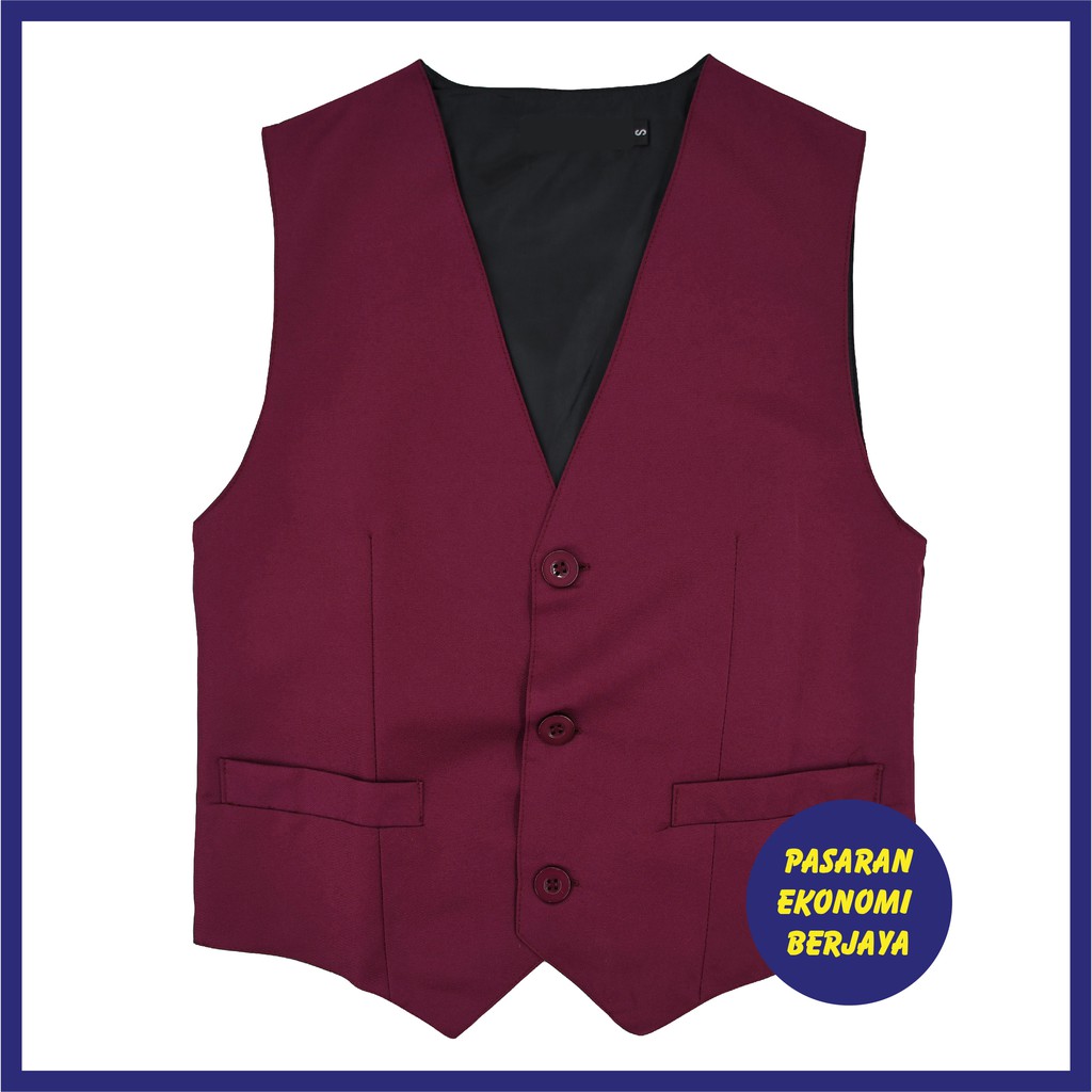 VEST SEKOLAH MAROON/ MAROON SCHOOL VEST/ SCHOOL UNIFORM/ VEST SEKOLAH