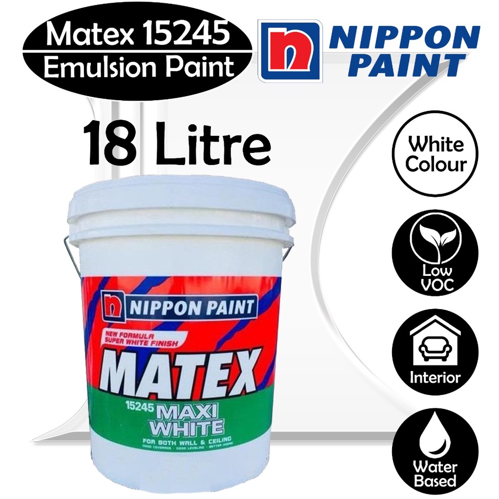 Nippon Paint Matex Maxi White Maxiwhite 15245 18L Emulsion Paint