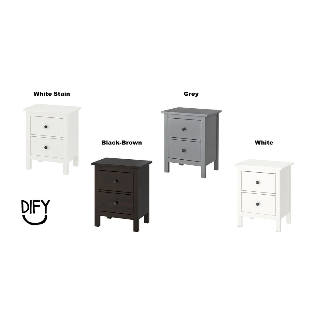 Ready Stock Ikea Hemnes Chest Of 2 Drawers Size 54x66cm Shopee