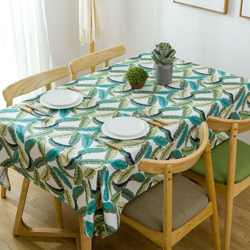 Home & Garden Turquoise Feathers Clean Dining Kitchen Table Cover