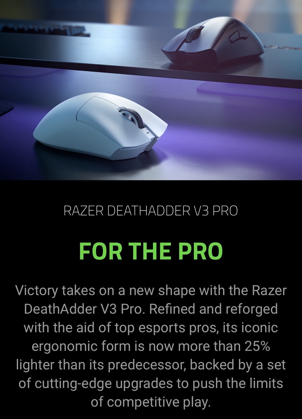 Ultra-lightweight Ergonomic Esports Mouse - Razer DeathAdder V3