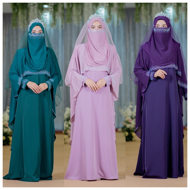 BAJU JUBAH RATU ARAB | BAJU DRESS DUSTY PURPLE BY MOFF2U