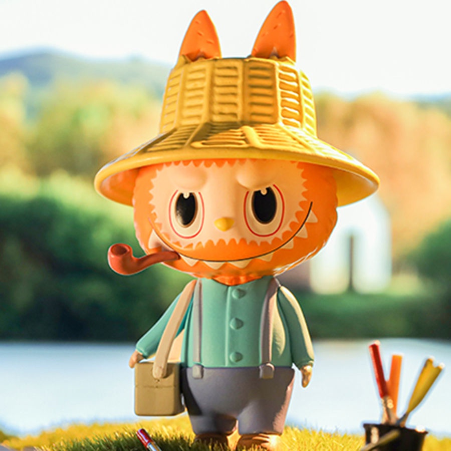 Genuine blind box POPMART hand do Labubu elves lab cloth art gallery ...