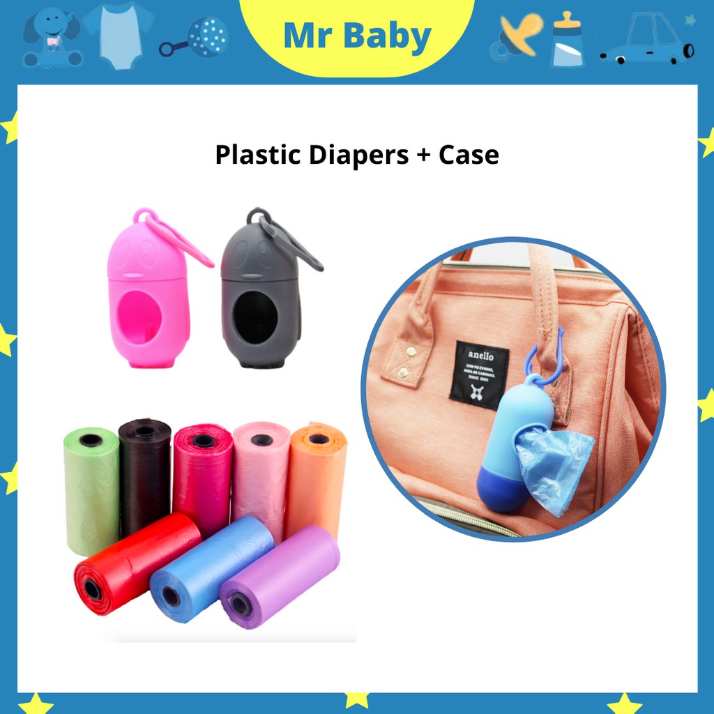 Plastic Diapers + Case For Baby Portable Disposable Bag Box Refill