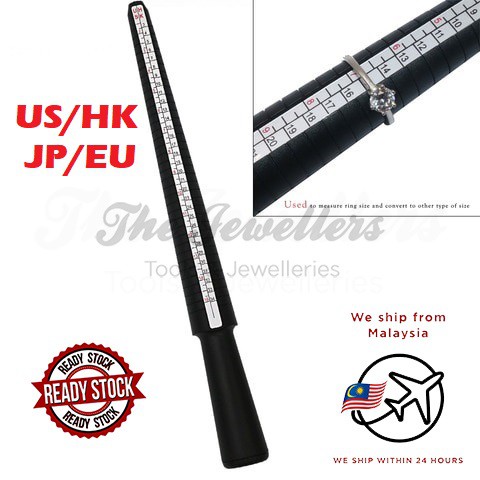 ?READY STOCK?Plastic Ring Sizing Measurement Stick 4 in 1 / Alat Pengukur Saiz Cincin (US, HK, JP, EU)