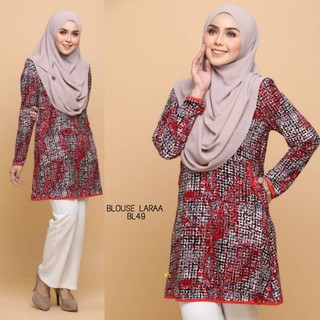 MUSLIMAH BLOUSE  LARAA 8 0  NURSING  TAK  PAYAH  GOSOK  