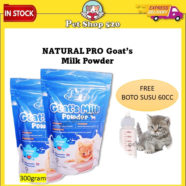 NATURAL PRO TEPUNG SUSU KAMBING MURAH TANPA LAKTOSA UNTUK ANAK KUCING