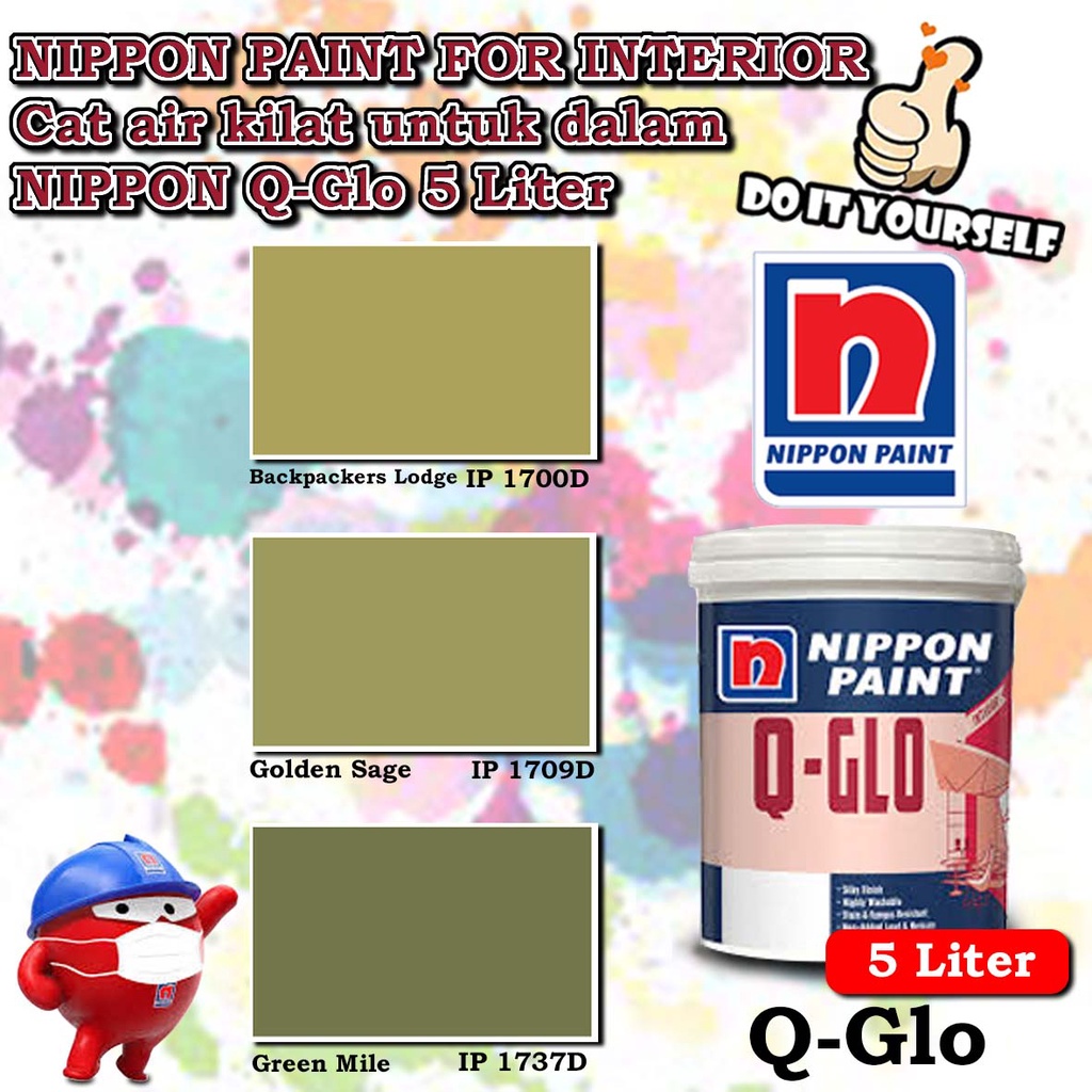 Nippon Paint QGlo Interior & Exterior collection 5 Liter Backpackers