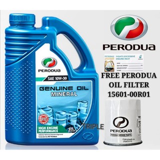 Perodua 10w30 mineral engine oil 3Liters with Perodua Oil 