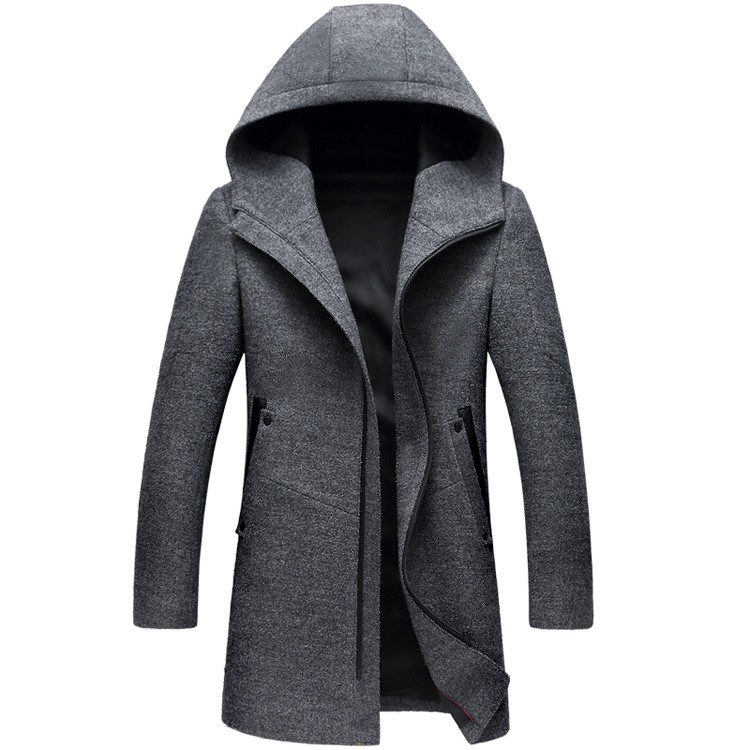 long hooded black coat