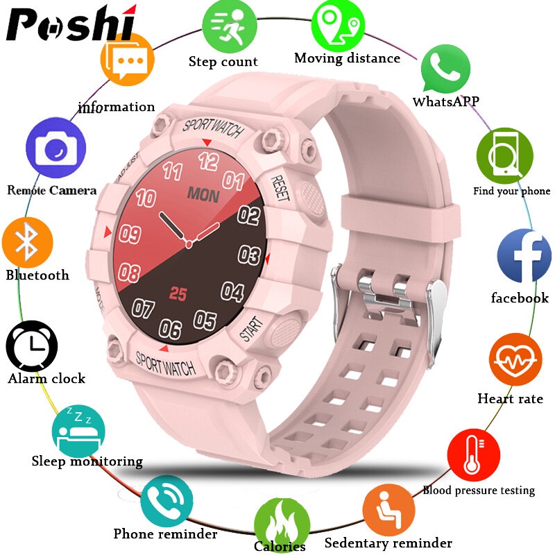 POSHI Full Touch Screen Smartwatch for Women Original 2022 Waterproof Smart Watch Bluetooth Bracelet Heart Rate Wireless Intelligent Men Fashion Sport Watches