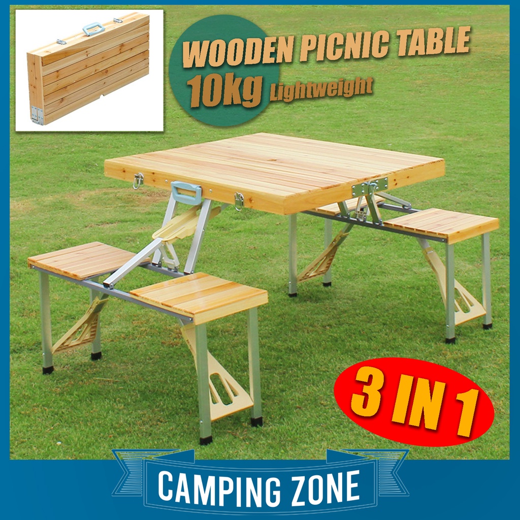 foldable wooden picnic table meja - prices and promotions - mar