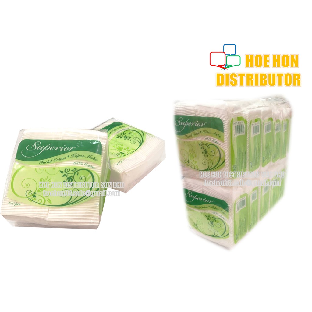 Superior Pure Facial Cotton Kapas Muka Tebal 100 Pads
