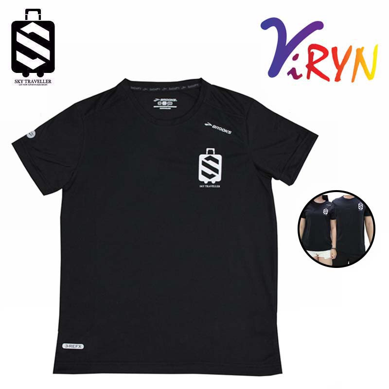 ViRYN SKY TRAVELLER Sport Short Sleeve Breathable Tee Shirt Powered By BROOKS Round Neck Fashion Sport T-Shirt