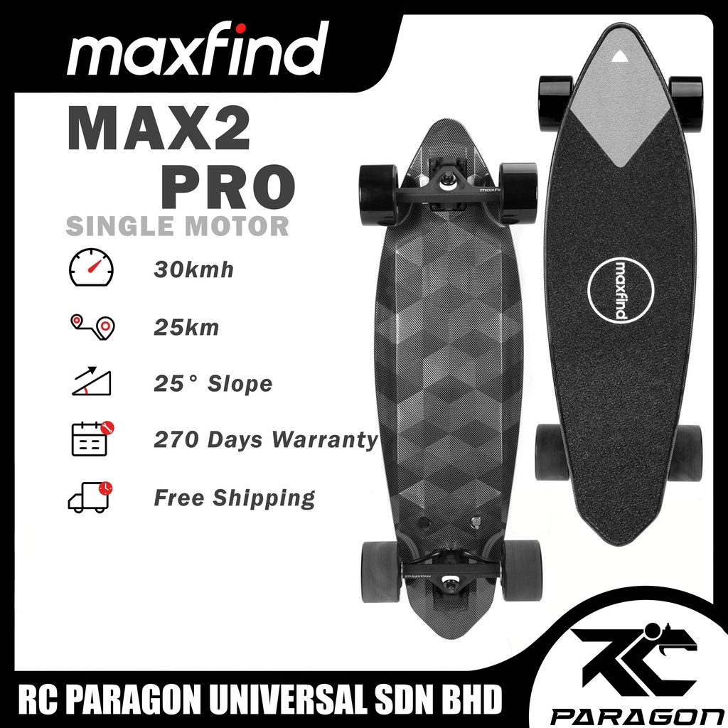 Maxfind Max 2 Pro 30kmh 25km Electric Skateboard ESK8 | Shopee Malaysia