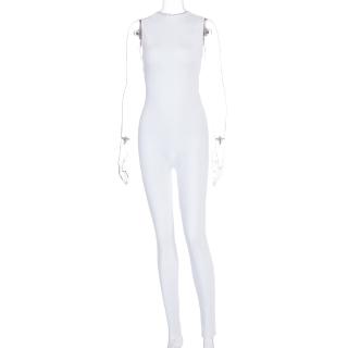 womens white one piece fitted jumpsuit