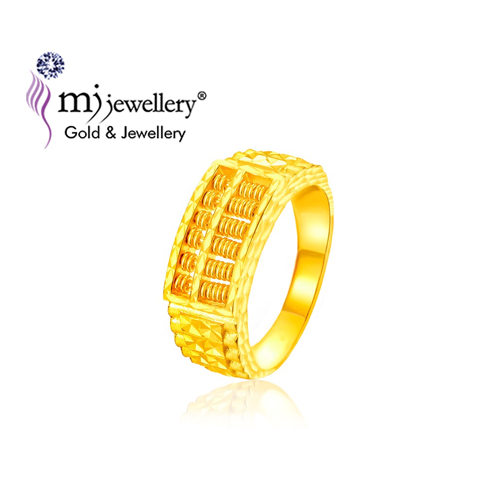 MJ Jewellery 375 Gold Abacus Ring (C5) For Male | Shopee Malaysia