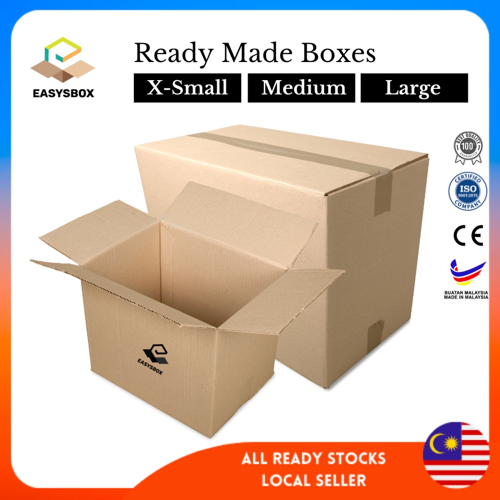 PLAIN READY MADE CARTON BOX PACKAGING BOX MOVING HOUSE BOX (XS, M, L