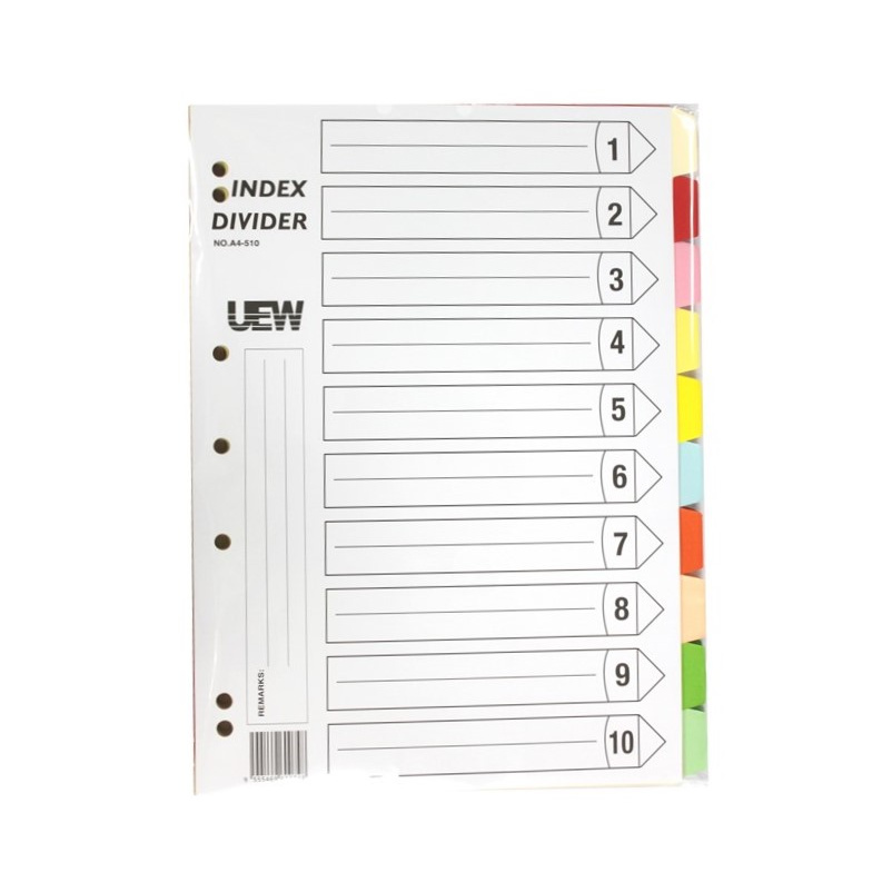 UEW Index Divider A4 10 Colour No.510 (5set/pack) Shopee Malaysia