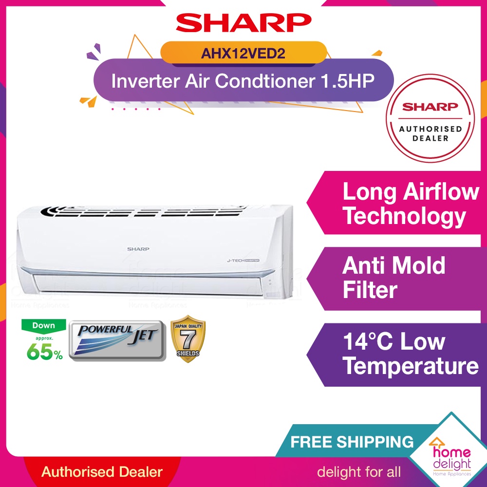 Free Shipping Sharp Inverter Air Conditioner 15hp R32 Ahx12ved2 Shopee Malaysia 9721