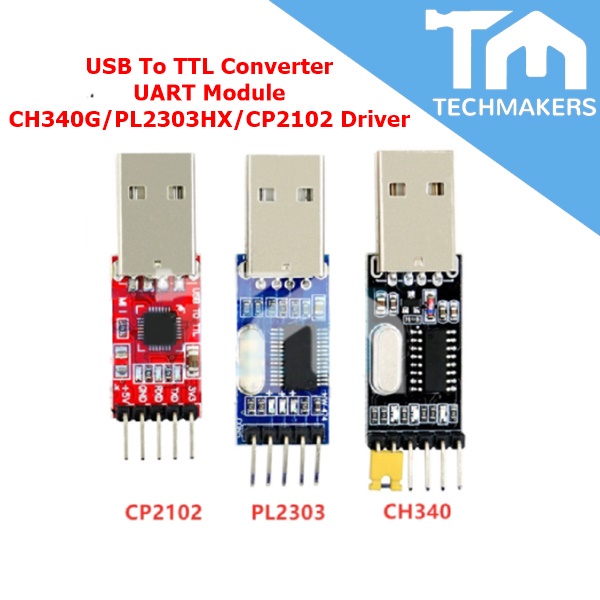 USB To TTL Converter UART Module CH340G/PL2303HX/CP2102 Driver CH340 340 PL2303 2303 CP2102 2102 Techmakers