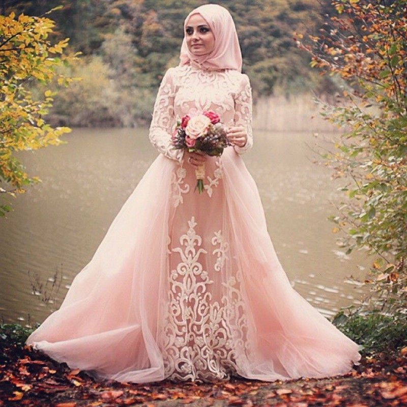 long sleeve rose gold wedding dress