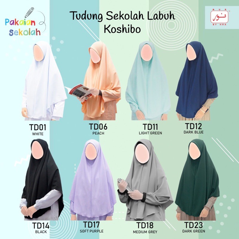 Tudung Sekolah Labuh Koshibo Inur Shopee Malaysia