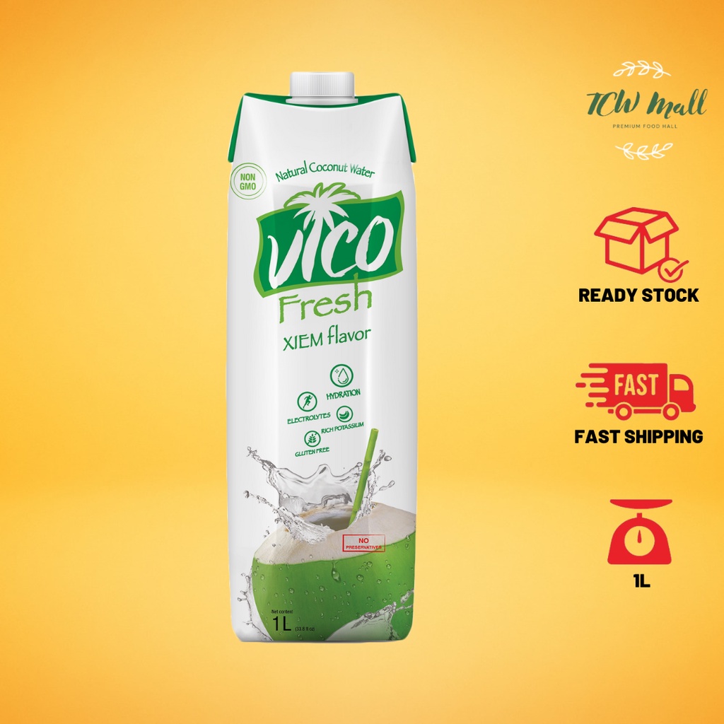 VICO FRESH 100% FRESH XIEM COCONUT WATER - 1L PRISMA PACK (IMPORTED ...