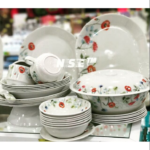 NEW! 42PCS DAISY FIELD MELAMINE DINNER SET ALA CORELLE / SET CAWAN ...