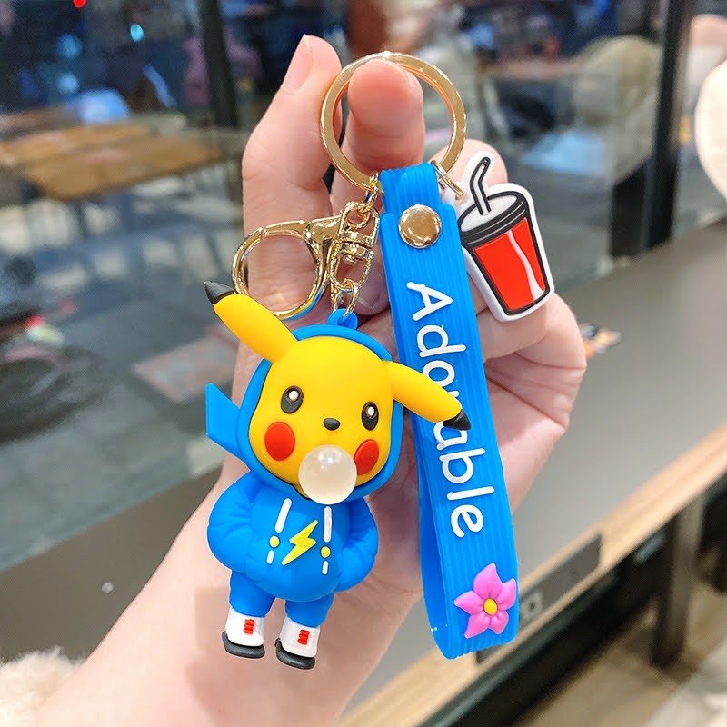 Birthday Gift Surprise Pikachu Anime Cartoon Car Keychain 生日礼物 惊喜 皮卡丘动漫卡通车钥匙扣