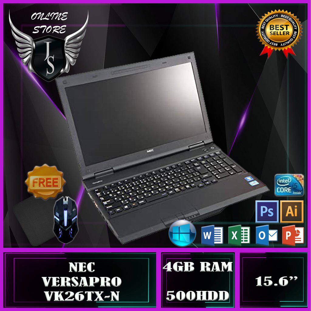 Nec Versapro Type Vx Vk26t X N Notebook 39 6 Cm 15 6 1366 X 768 Pixels 4th Gen Intel Core I5 4 Gb Ddr3 500 Gb Hdd Shopee Malaysia