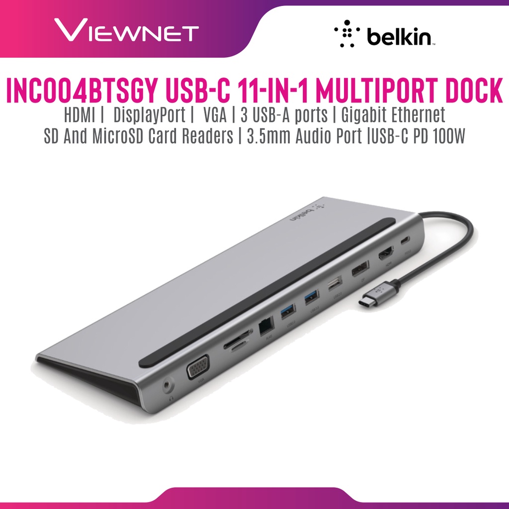 Belkin INC004btSGY CONNECT USBC 11in1 Multiport Dock